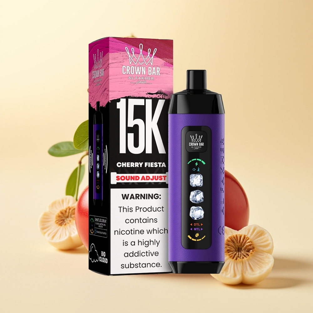 Al Fakher 15k Ice Adjust Clouds Disposable Device Cherry Fiesta 15000 Pufuri LED Display 850mAh Tip-C Al Fakher 15k Ice Adjust Clouds Disposable Device Cherry Fiesta 15000 Pufuri LED Display 850mAh Tip-C