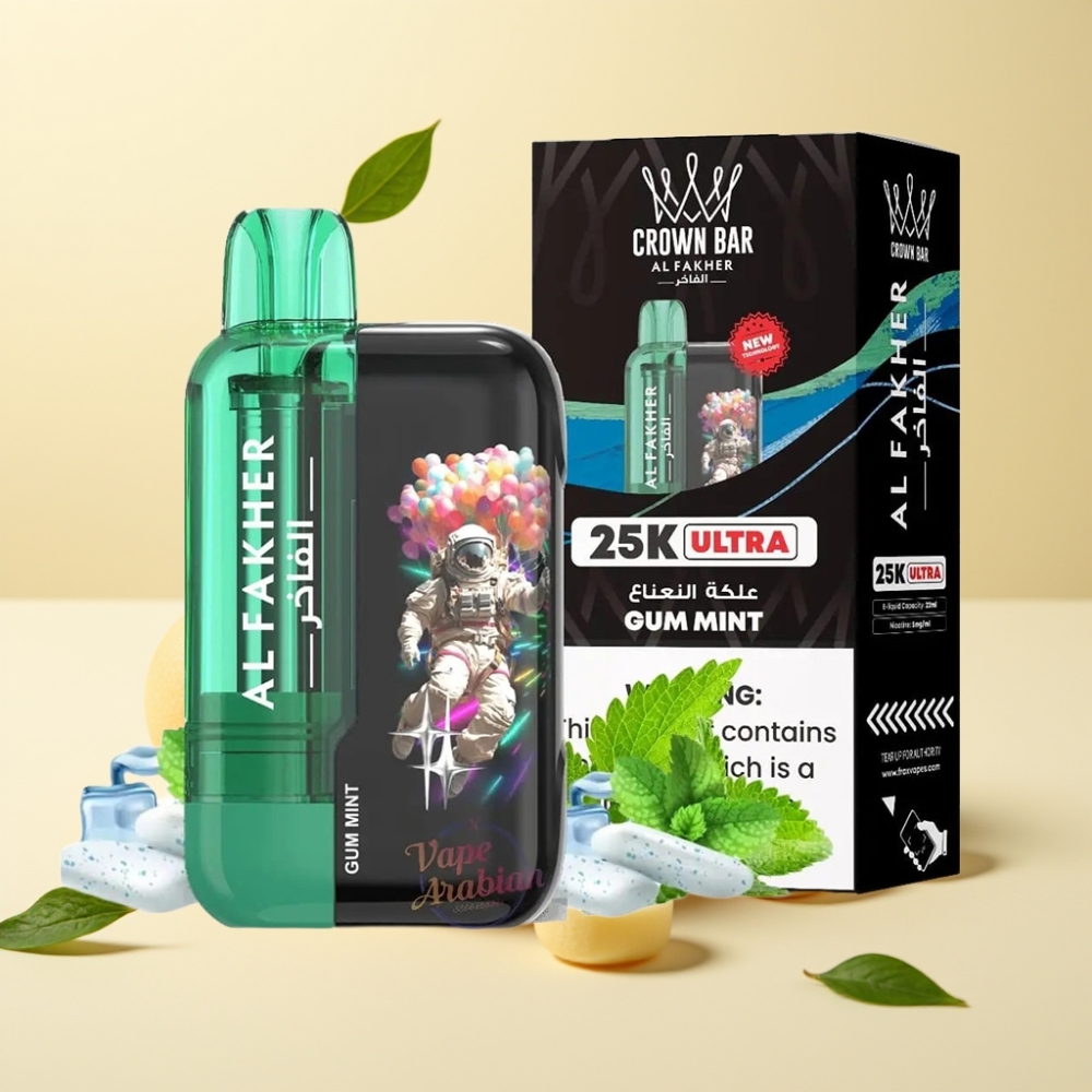 Al Fakher Crown Bar Ultra 25K LED Type-C Gum Mint