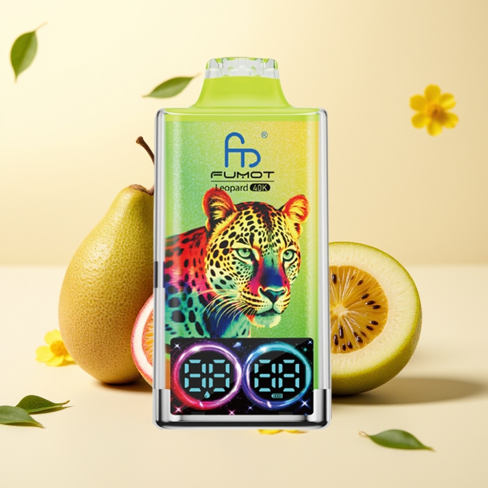 Fumot Leopard 40K Puffs Disposable Vape Kiwi Passion Fruit Guava Dual Mesh Type-C 700mAh Fumot Leopard 40K Puffs Disposable Vape Kiwi Passion Fruit Guava Dual Mesh Type-C 700mAh