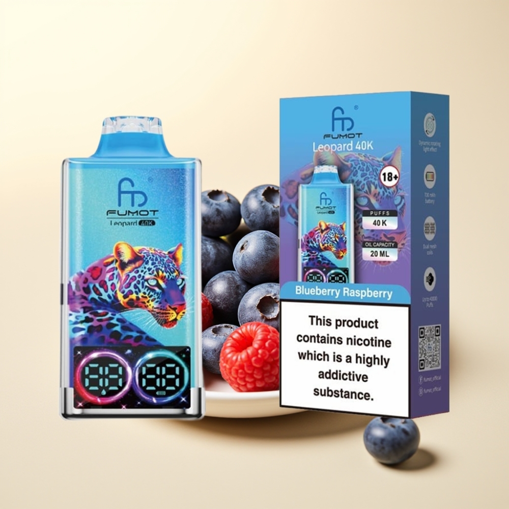 Fumot Leopard 40K Puffs Dual Mesh Type-C Blueberry Raspberry Disposable Vape