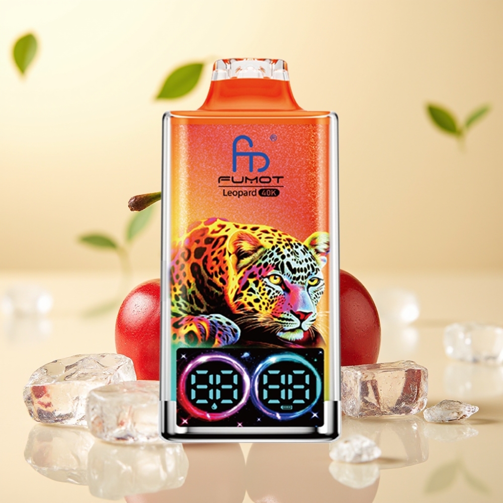 Fumot Leopard 40K Puffs Dual Mesh Type-C Cherry Ice Digital Display 0%-5% Nicotine Fumot Leopard 40K Puffs Dual Mesh Type-C Cherry Ice Digital Display 0%-5% Nicotine