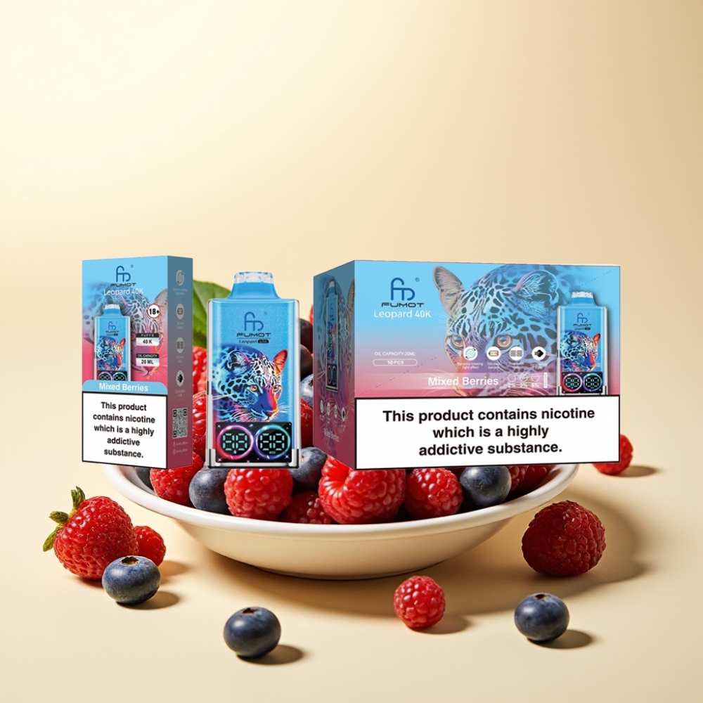 Fumot Leopard 40K Puffs Dual Mesh Type-C Digital Display Mixed Berries Disposable Vape