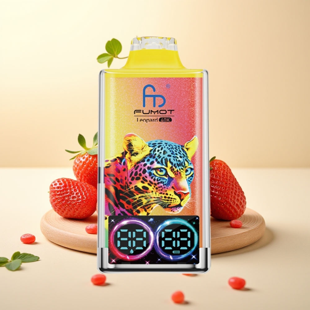 Fumot Leopard 40K Puffs Strawberry Ice Disposable Vape Dual Mesh Type-C Digital Display