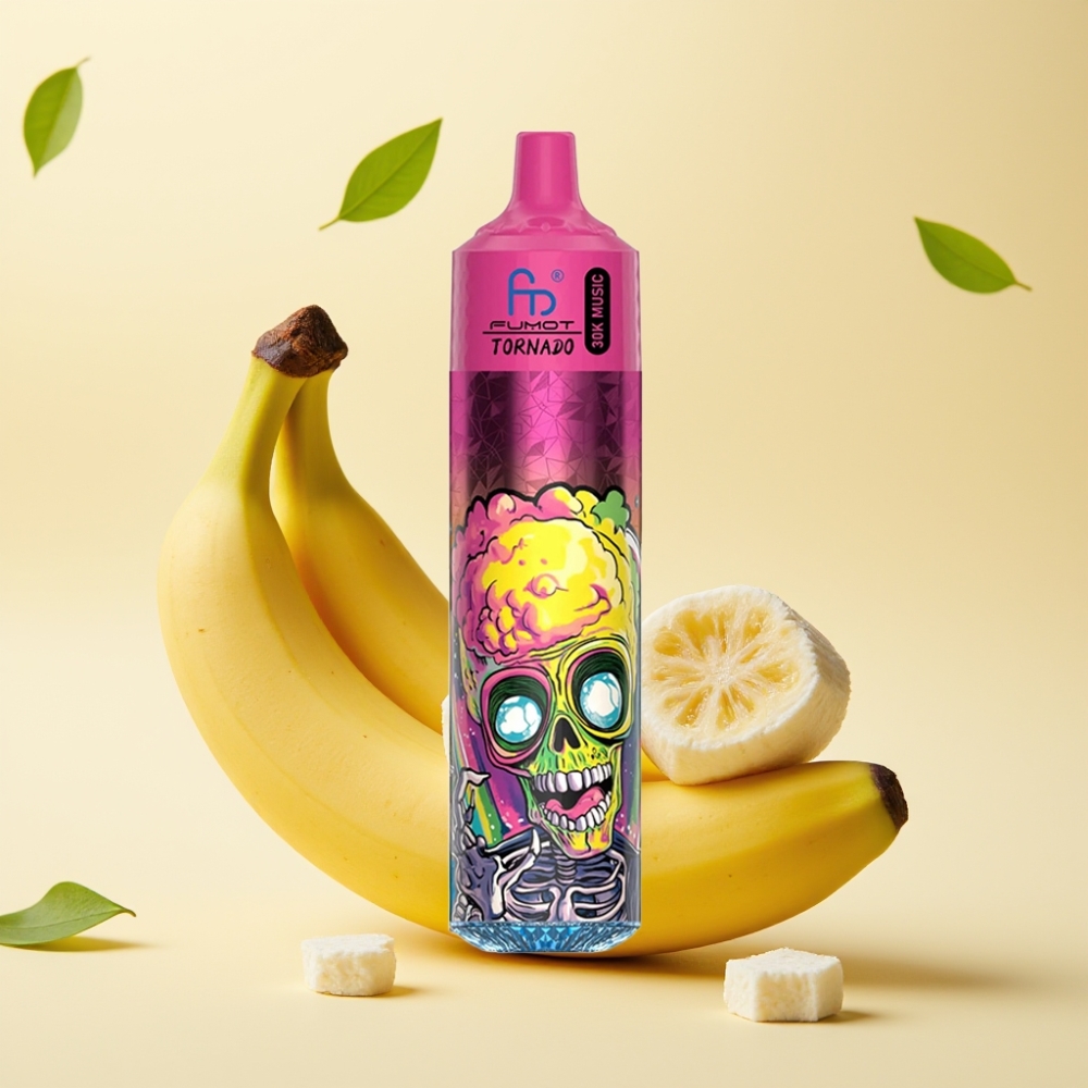 Fumot RandM Tornado 30000 Puffs 30mL 5% LED Banana Ice