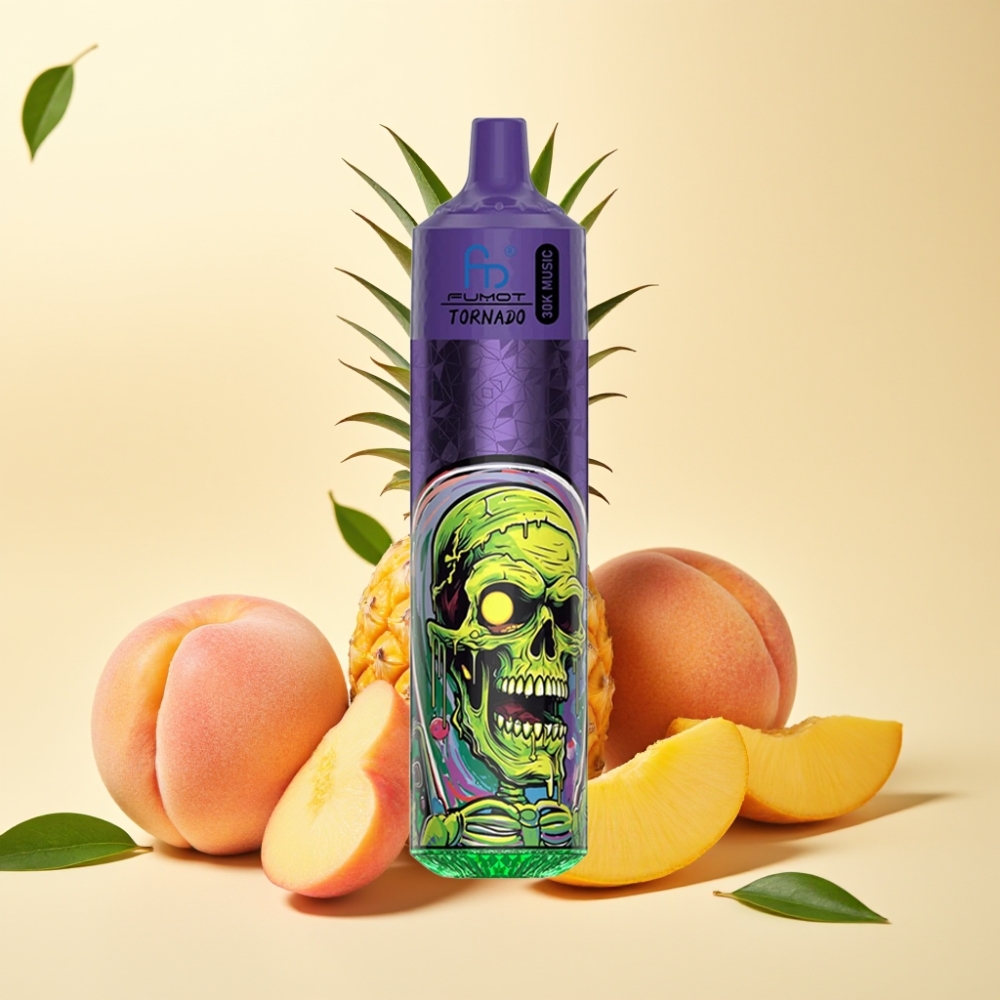 Fumot RandM Tornado 30000 Puffs 30mL 5% LED piersică mango ananas