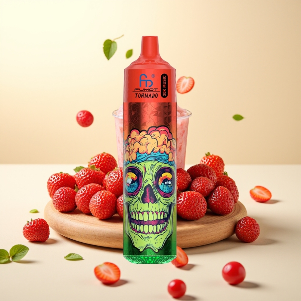 Fumot RandM Tornado 30000 Puffs 30mL LED Strawberry Berry Ice