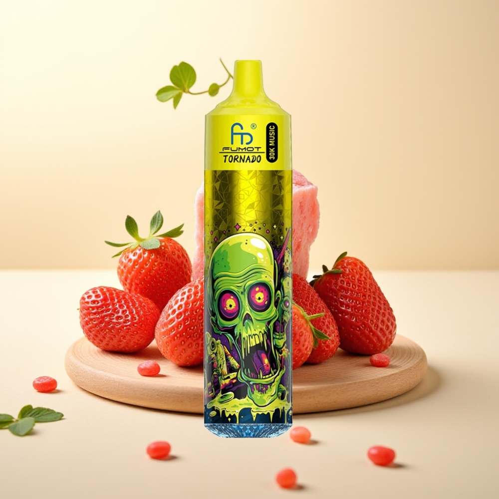 Fumot RandM Tornado 30000 Puffs 30mL LED afine căpșuni gheață