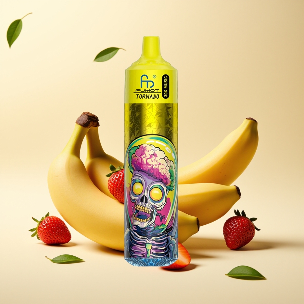 Fumot RandM Tornado 30000 Pufuri 30mL 5% Banană Căpșună LED
