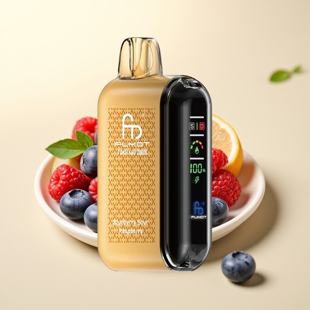 Fumot Tornado 20000 Puffs Dual Mesh 20ml Afinează Control Zmeură Acră cu Afine