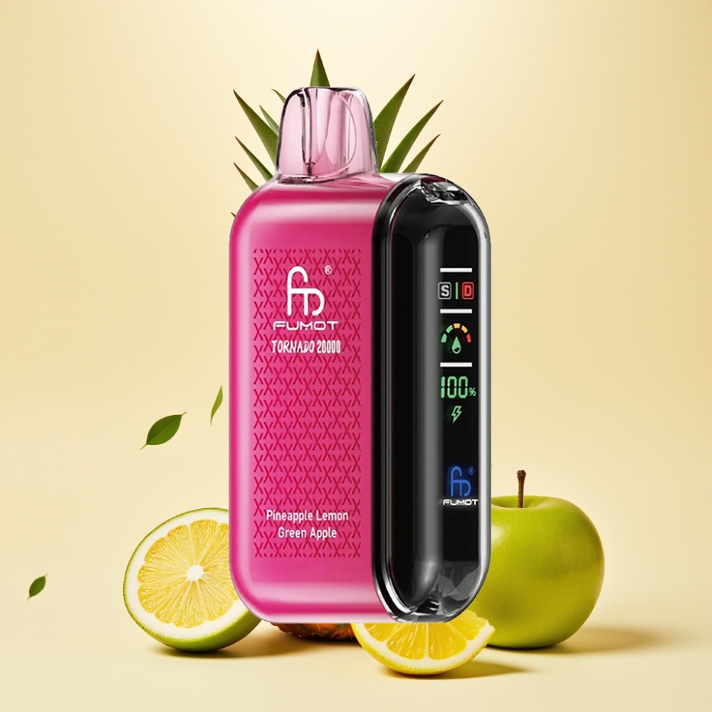 Fumot Tornado 20000 Puffs Dual Mesh 20ml Ananas Lămâie Măr Verde