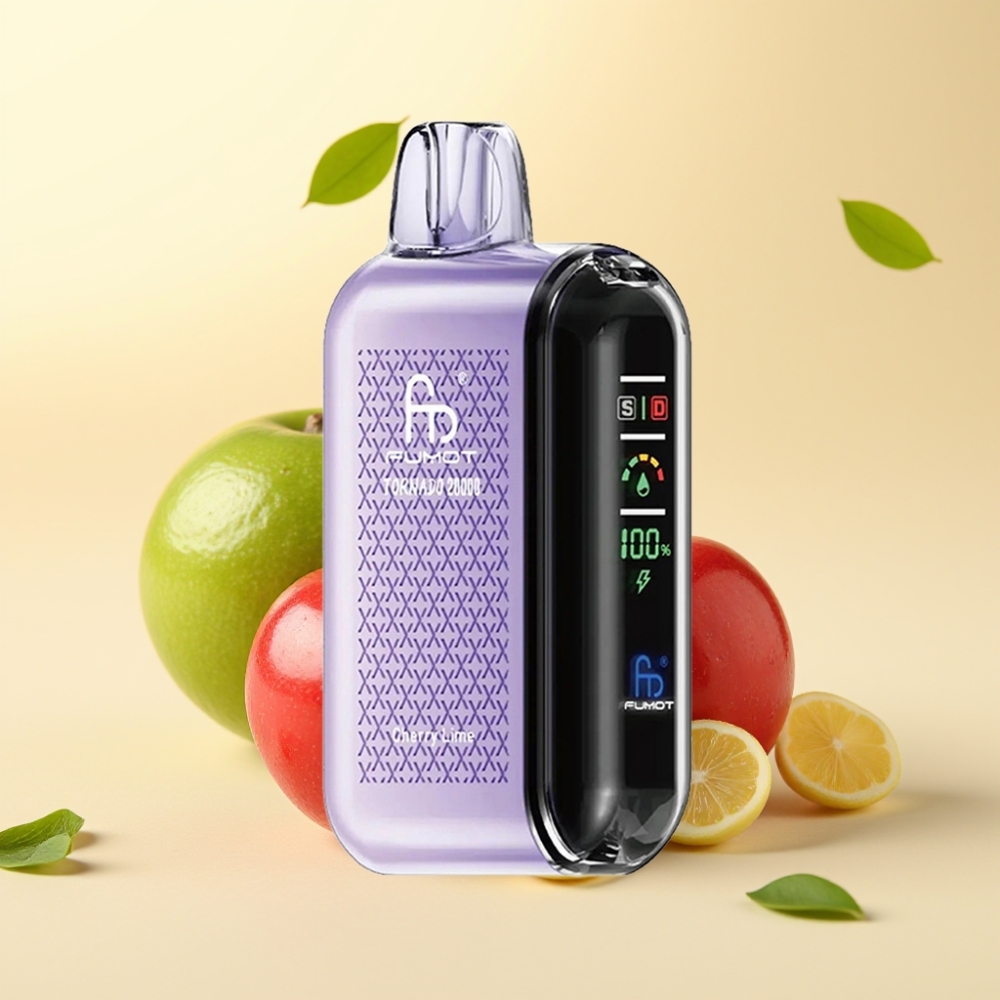 Fumot Tornado 20000 Puffs Dual Mesh Cherry Lime Airflow Control Smart Display