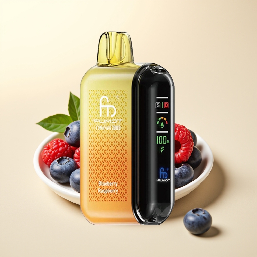 Fumot Tornado 20000 Puffs Dual Mesh Coil 20ml Afine Zmeură Rechargeable Battery