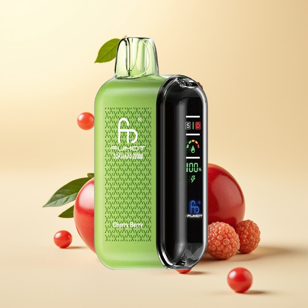 Fumot Tornado 20000 Puffs Dual Mesh Coil 20ml Cireșă-Boabe Smart Display