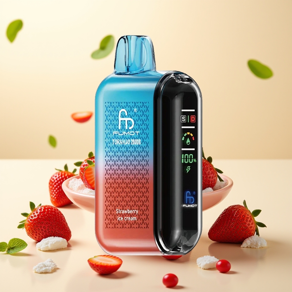 Fumot Tornado 20000 Puffs Dual Mesh Coil 20ml E-liquid Strawberry Ice Cream