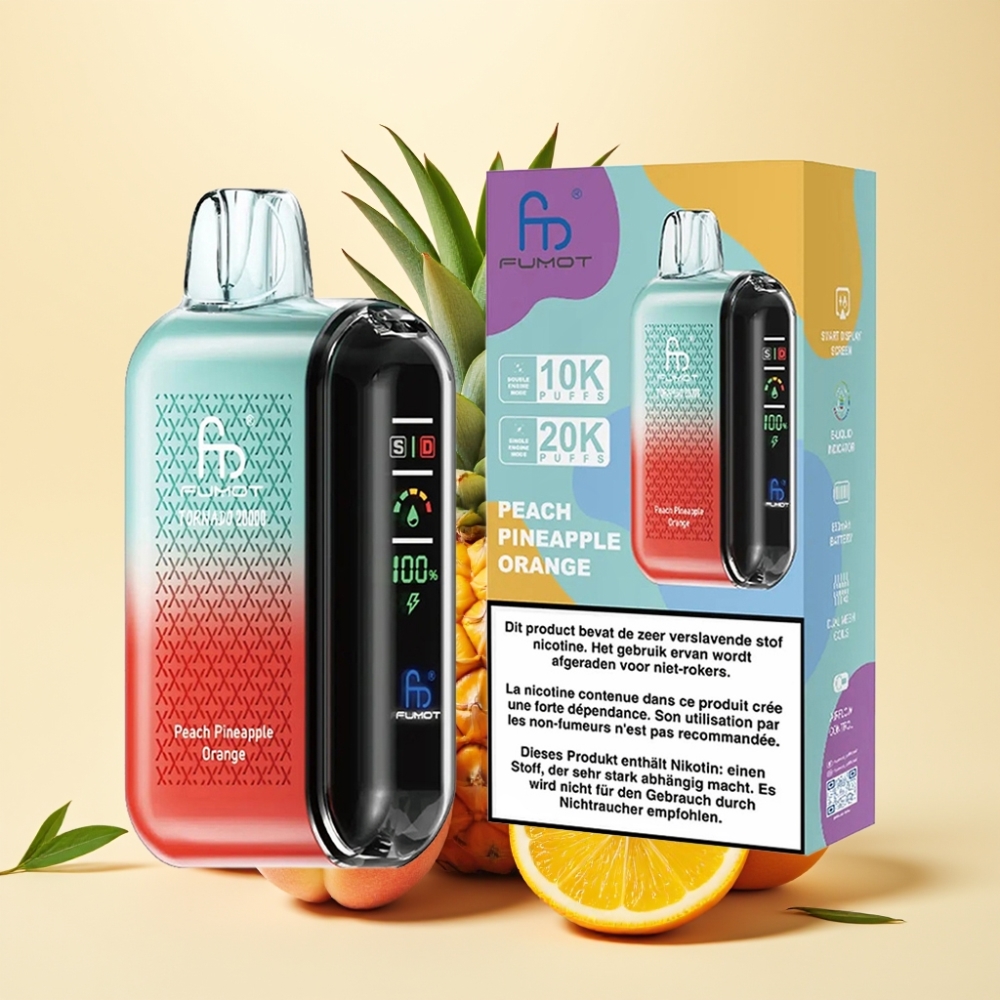 Fumot Tornado 20000 Puffs Dual Mesh Coil Peach Pineapple Orange