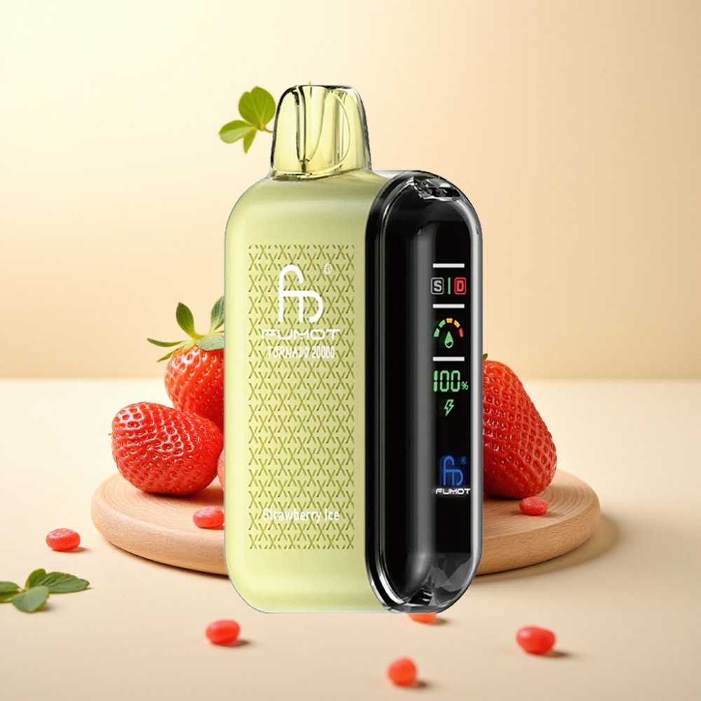 Fumot Tornado 20000 Puffs Dual Mesh Coil Strawberry Ice Smart Display