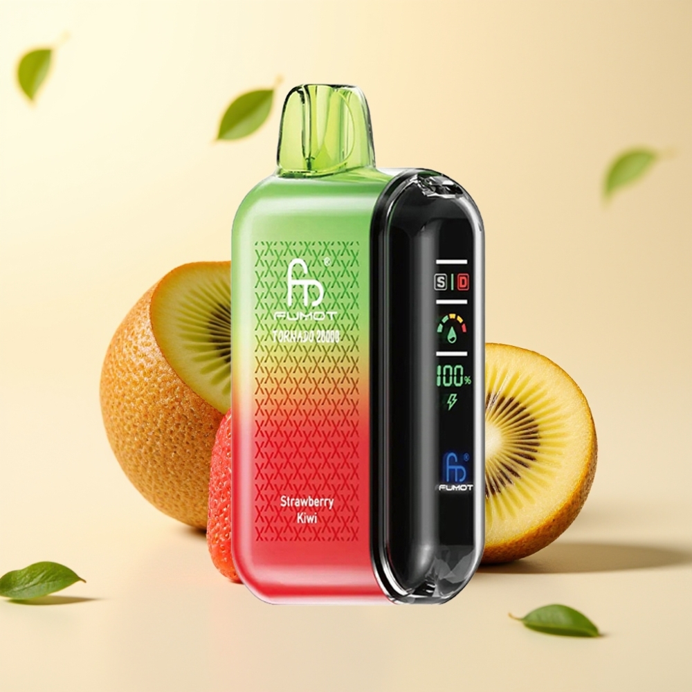 Fumot Tornado 20000 Puffs Dual Mesh Coil Strawberry Kiwi Smart Display