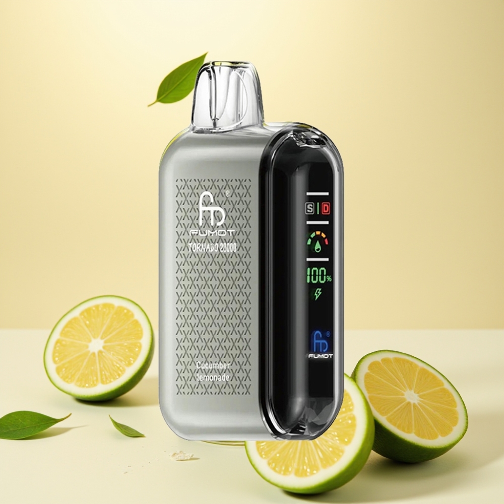 Fumot Tornado 20000 Puffs Dual Mesh Cucumber Lemonade Rechargeable Smart Display