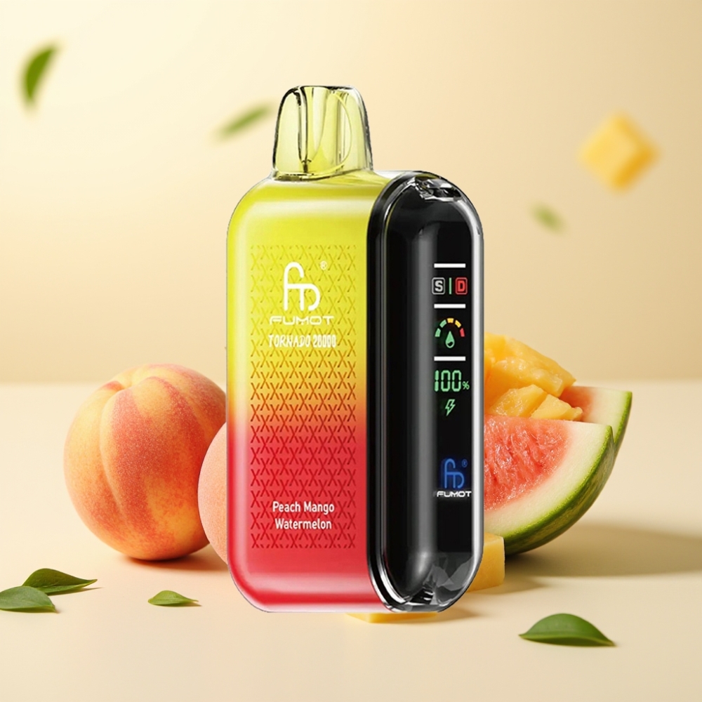 Fumot Tornado 20000 Puffs Dual Mesh Peach Mango Watermelon Smart Display Airflow Control