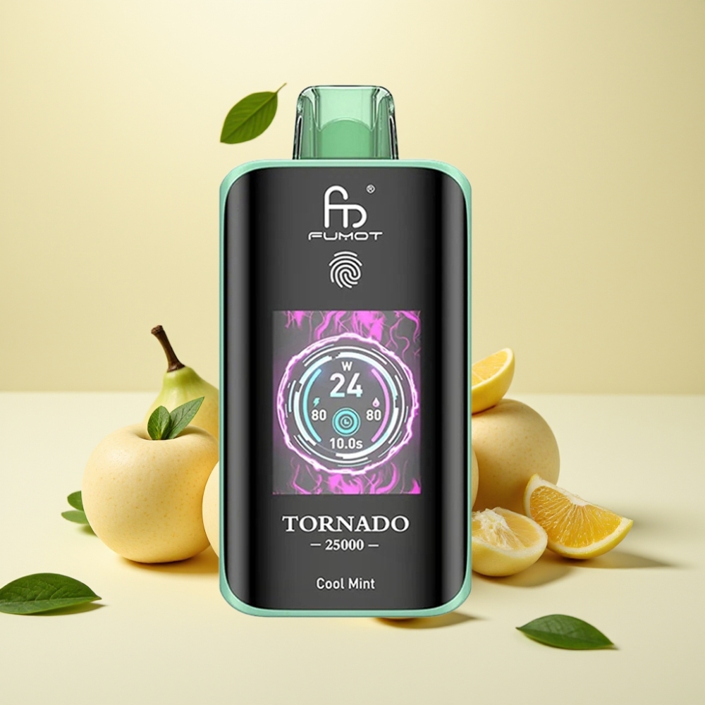 Fumot Tornado 25000 Puffs Cu Mentă Rece cu Ecran HD și Baterie 700mAh Reîncărcabilă Fumot Tornado 25000 Puffs Cu Mentă Rece cu Ecran HD și Baterie 700mAh Reîncărcabilă
