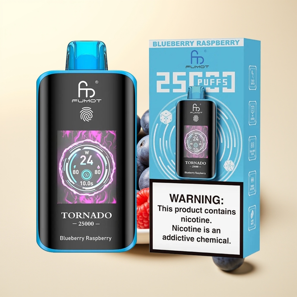 Fumot Tornado 25000 Puffs HD Screen 20ml Afine Zmeură Port Type-C