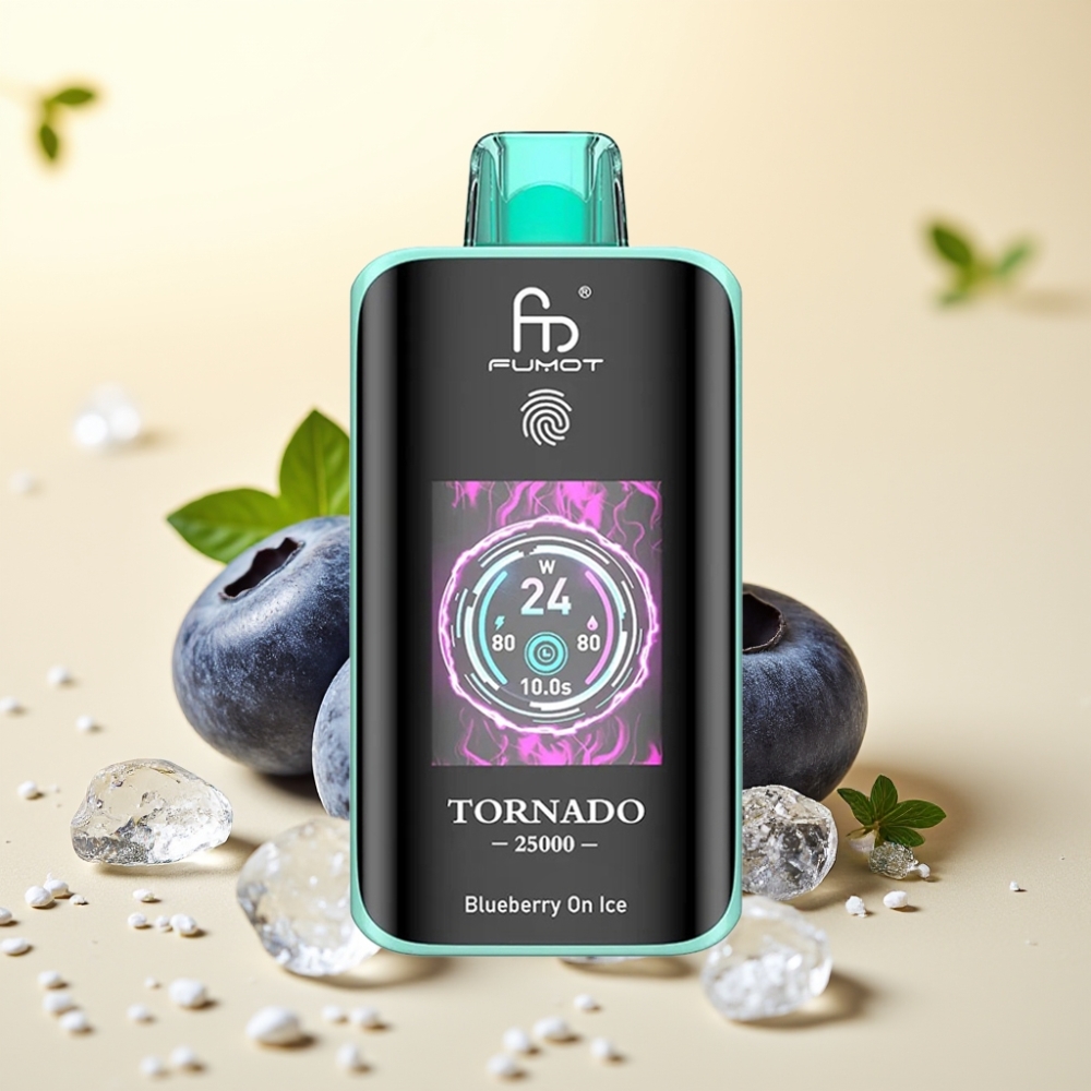 Fumot Tornado 25000 Puffs HD Screen 20ml Afine cu Gheață Type-C Fumot Tornado 25000 Puffs HD Screen 20ml Afine cu Gheață Type-C