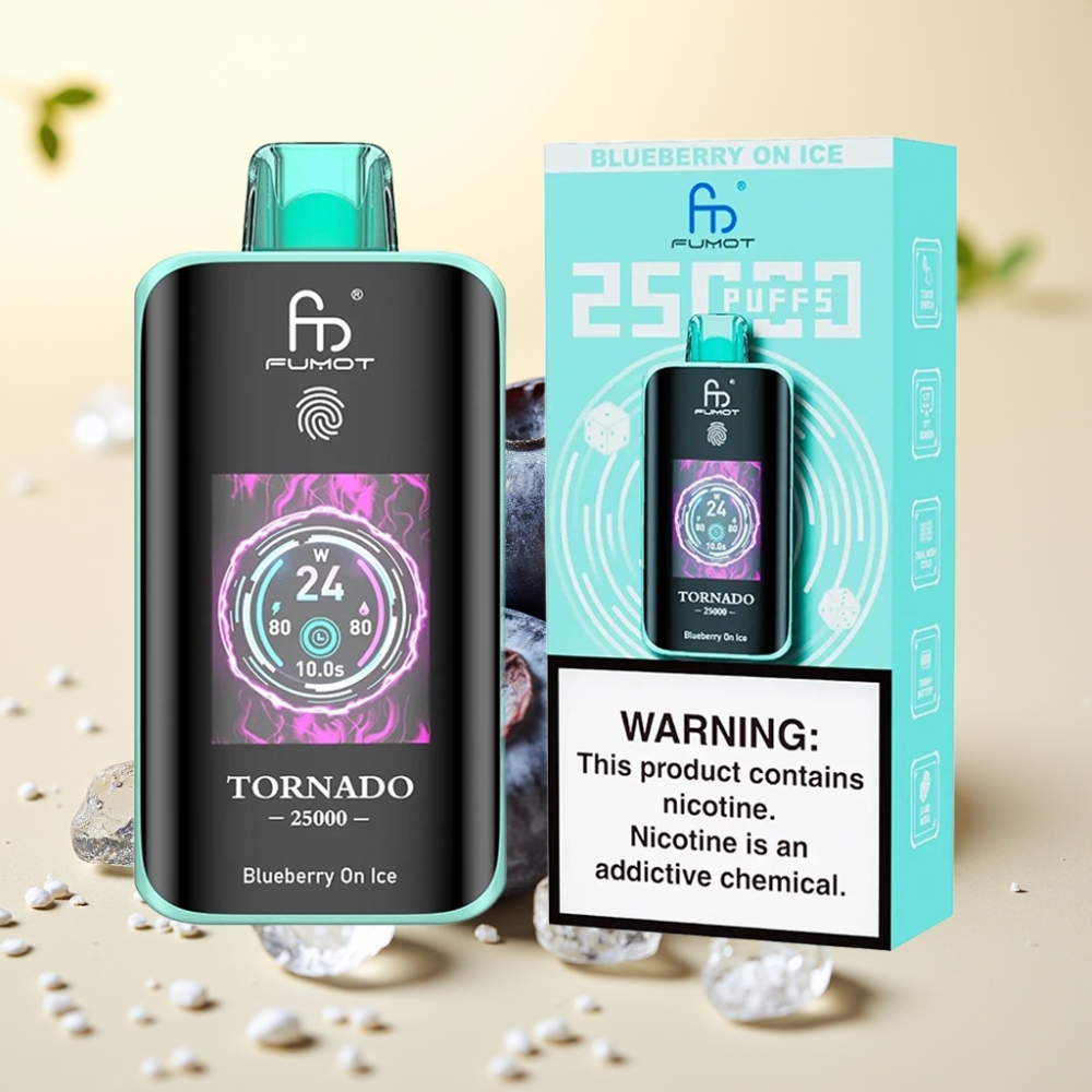 Fumot Tornado 25000 Puffs HD Screen 20ml Afine cu Gheață Type-C