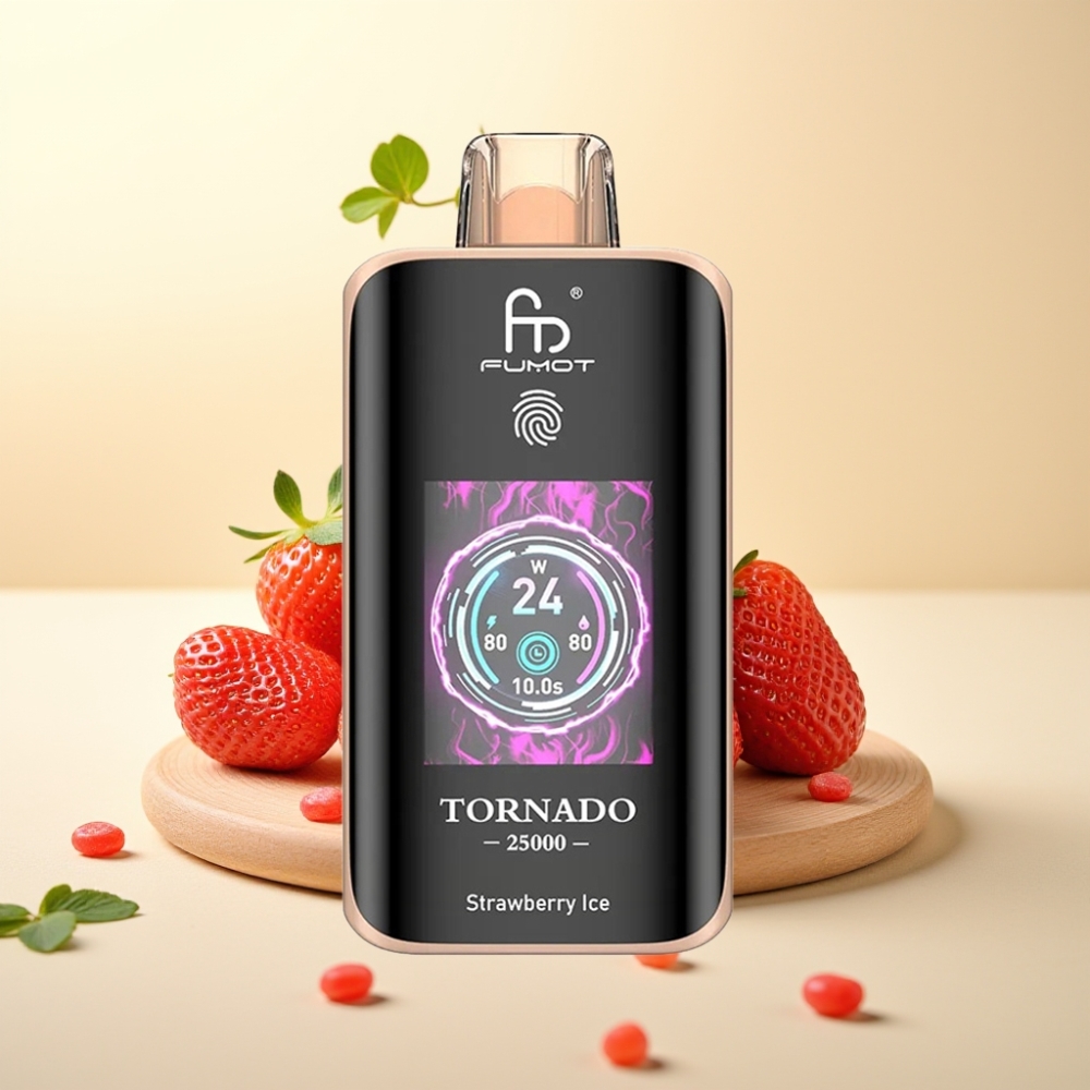 Fumot Tornado 25000 Puffs HD Screen 700mAh Capsuni Înghețată Fumot Tornado 25000 Puffs HD Screen 700mAh Capsuni Înghețată