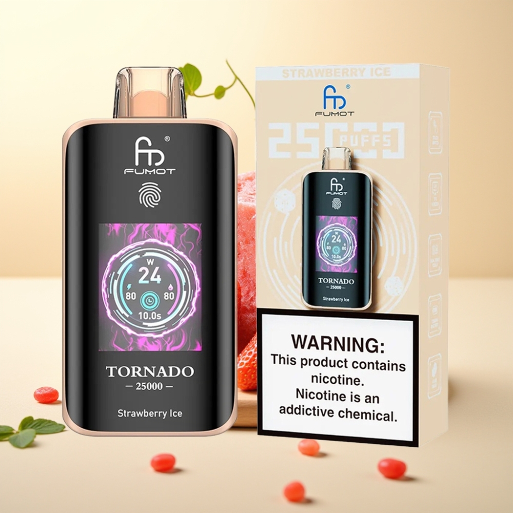 Fumot Tornado 25000 Puffs HD Screen 700mAh Capsuni Înghețată