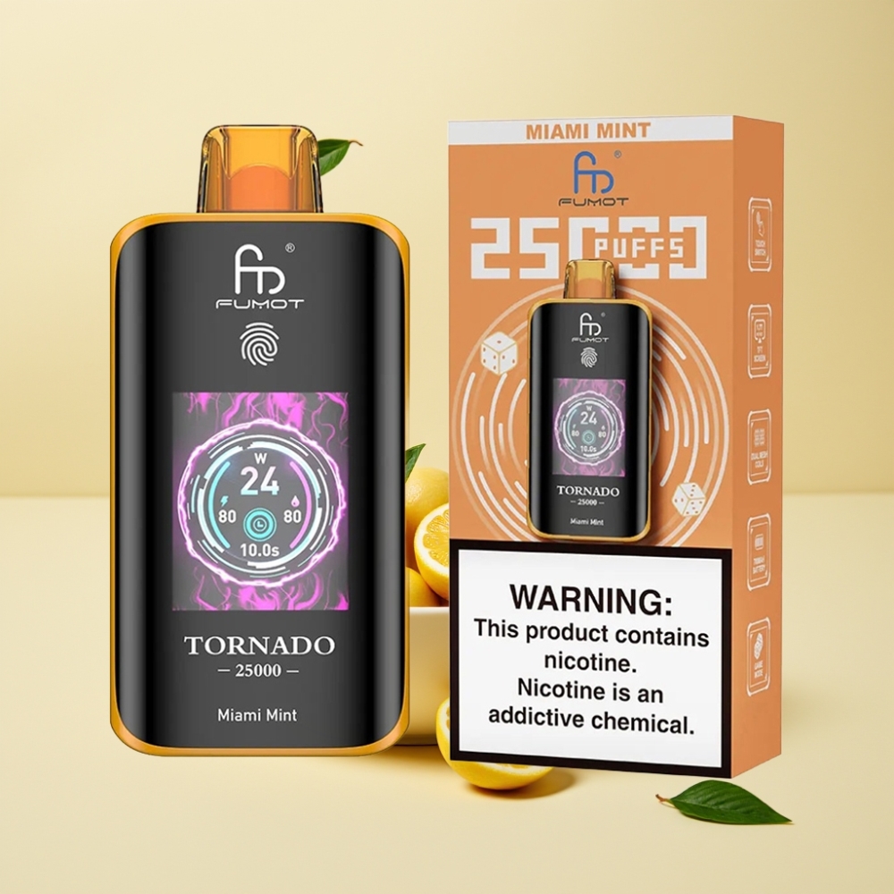Fumot Tornado 25000 Puffs HD Screen 700mAh Miami Mentă
