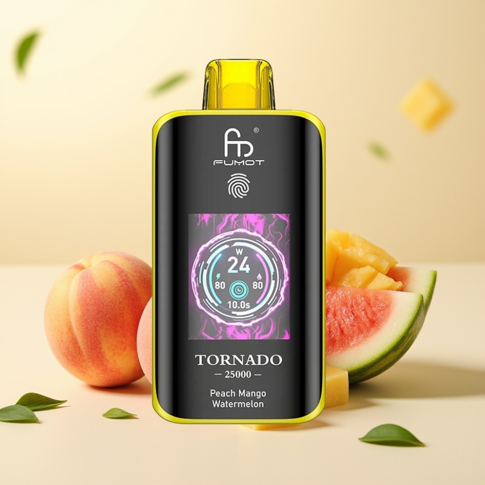 Fumot Tornado 25000 Puffs HD Screen 700mAh Peach Mango Watermelon Fumot Tornado 25000 Puffs HD Screen 700mAh Peach Mango Watermelon