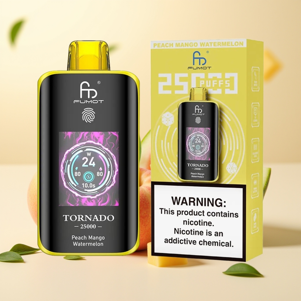 Fumot Tornado 25000 Puffs HD Screen 700mAh Peach Mango Watermelon