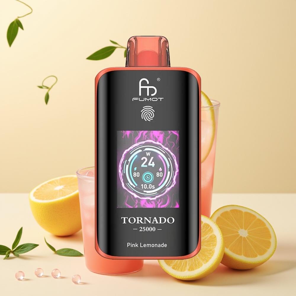 Fumot Tornado 25000 Puffs HD Screen 700mAh Rechargeabil Lamaie Roz Fumot Tornado 25000 Puffs HD Screen 700mAh Rechargeabil Lamaie Roz