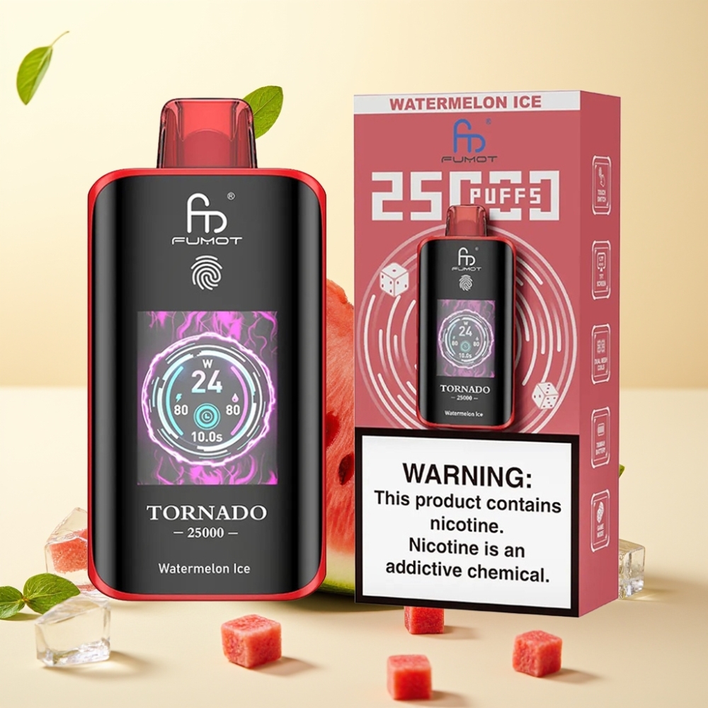 Fumot Tornado 25000 Puffs HD Screen 700mAh Rechargeable 20ml Pepene Înghețat