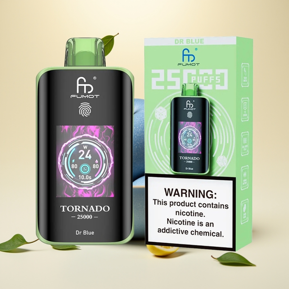 Fumot Tornado 25000 Puffs HD Screen 700mAh Rechargeable Dr Albastru