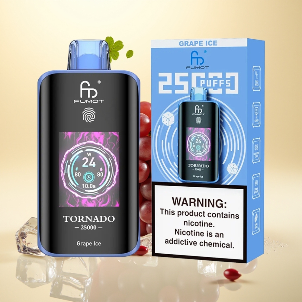 Fumot Tornado 25000 Puffs HD Screen 700mAh Rechargeable Grape Ice