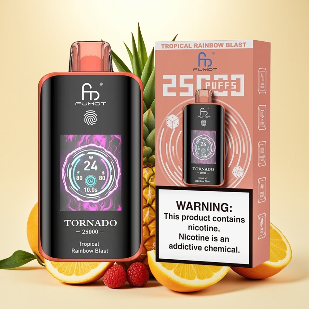 Fumot Tornado 25000 Puffs HD Screen 700mAh Type-C Tropical Rainbow Blast
