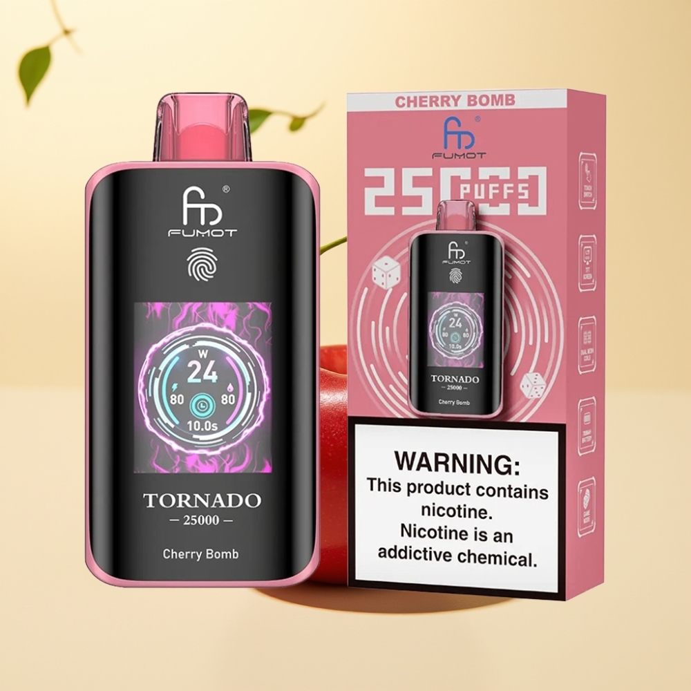 Fumot Tornado 25000 Puffs HD Screen Cherry Bomb 20ml 700mAh Type-C