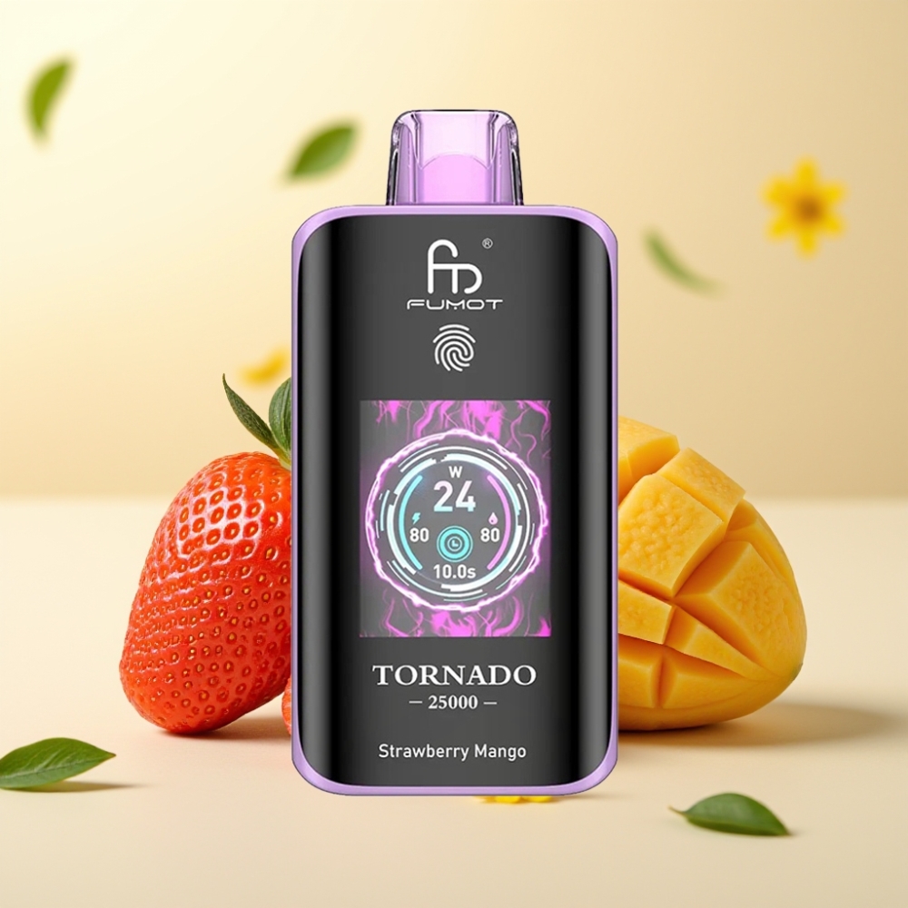 Fumot Tornado 25000 Puffs HD Screen Strawberry Mango Rechargeable Type-C