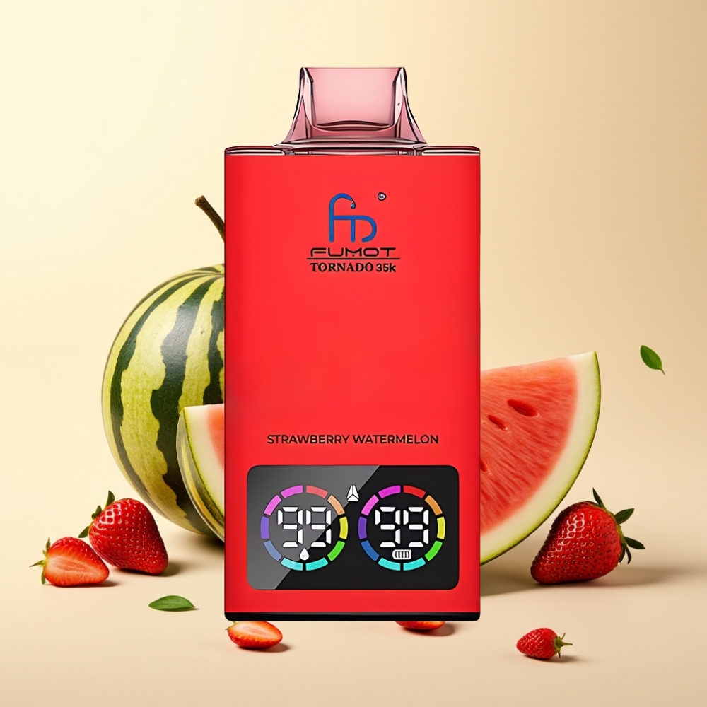Fumot Tornado 35K Disposable Vape Dual Mesh Coil USB-C Capsuni Pepene