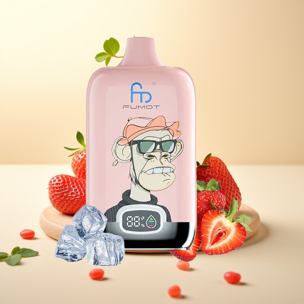 Fumot Tornado Digital Box 12000 Puffs Strawberry Ice 20ml Mesh Coil Type-C