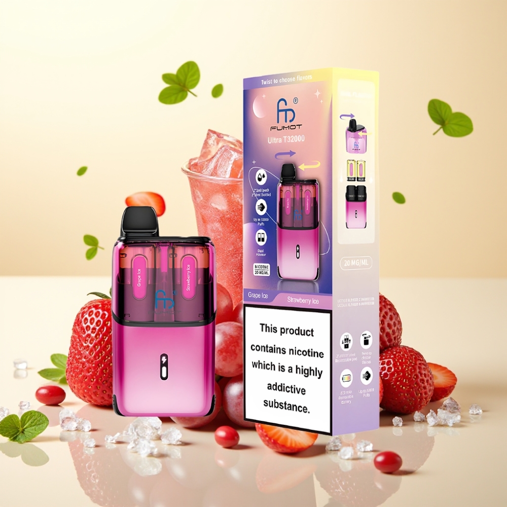 Fumot Ultra T32000 32000 de fumuri 24ml Grape Ice - Strawberry Ice 800mAh Type-C