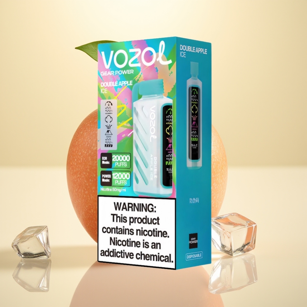 VOZOL Gear Power 20000 Puffs Dual Mesh Coil Full Screen Display Dulce Măr Gheață