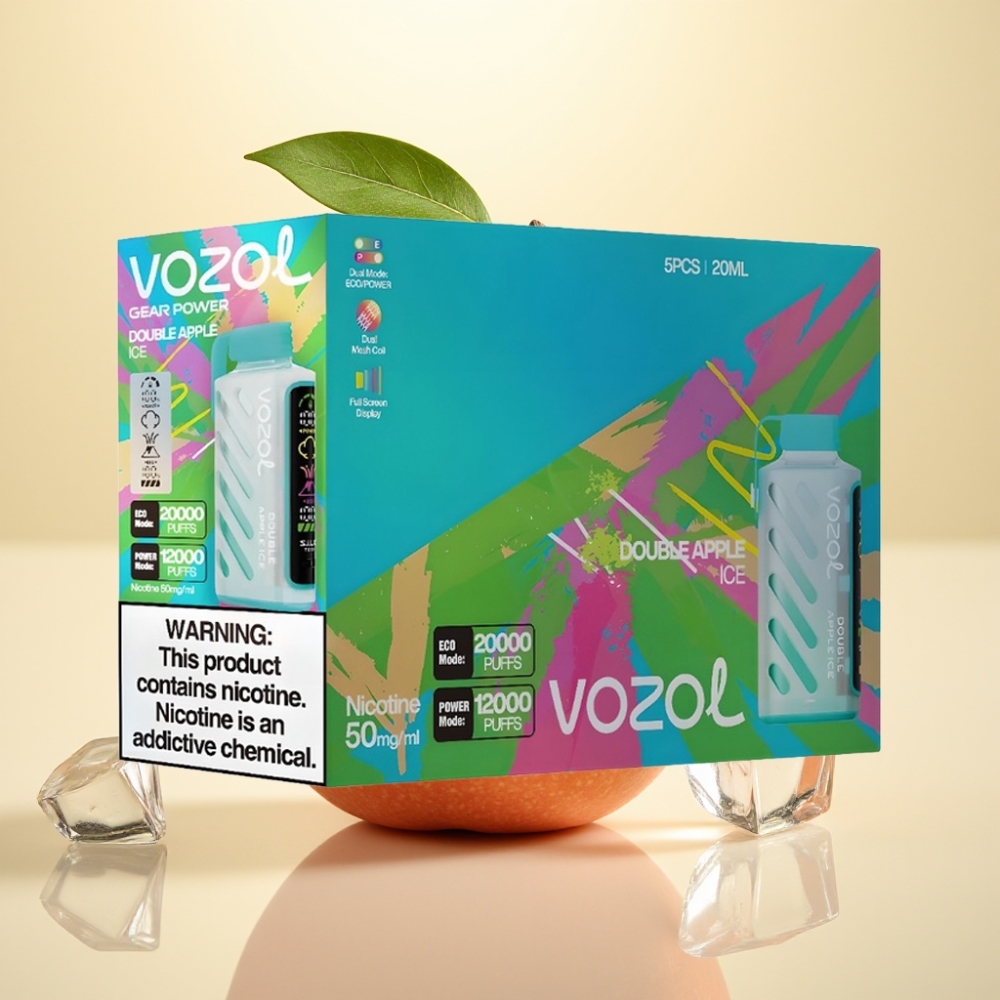 VOZOL Gear Power 20000 Puffs Dual Mesh Coil Full Screen Display Dulce Măr Gheață