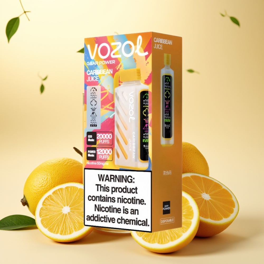 VOZOL Gear Power 20000 Puffs Dual Mesh Coil Full Screen Display Suc de Caraibe