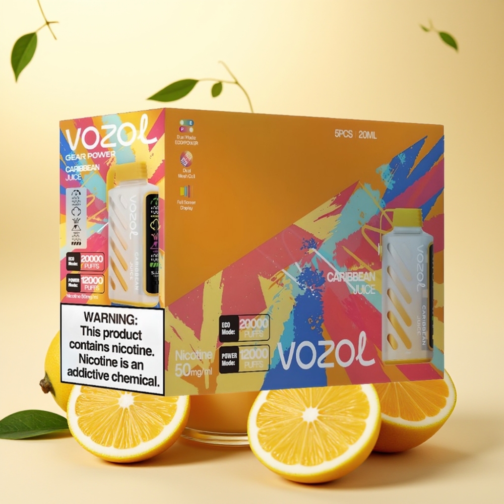 VOZOL Gear Power 20000 Puffs Dual Mesh Coil Full Screen Display Suc de Caraibe