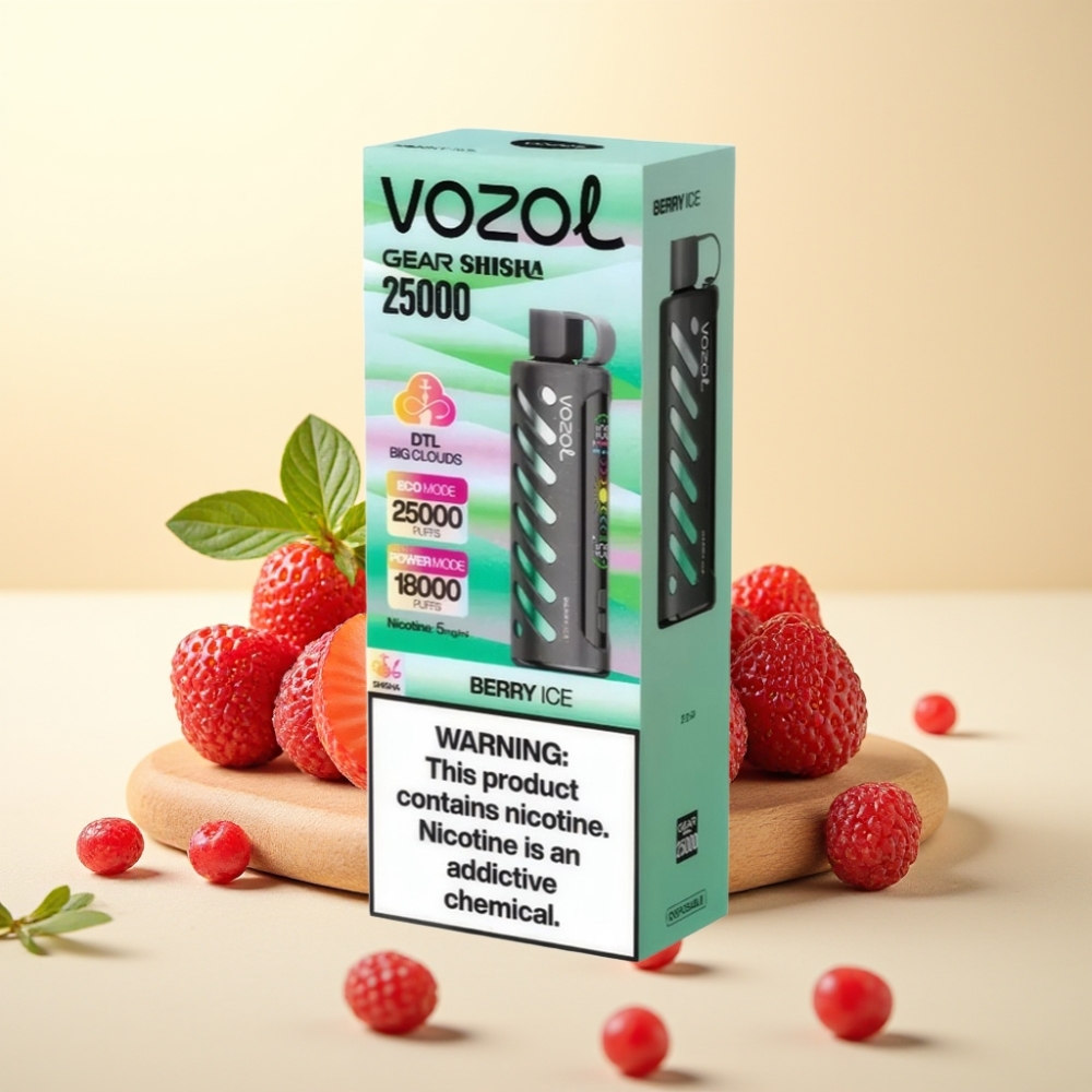 VOZOL Gear Shisha 25000 Puffs Berry Ice Dual Mesh 1000mAh 5mg/ml S.i.L.C Tech