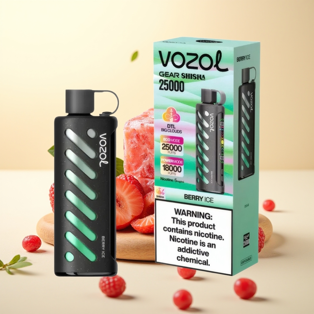 VOZOL Gear Shisha 25000 Puffs Berry Ice Dual Mesh 1000mAh 5mg/ml S.i.L.C Tech