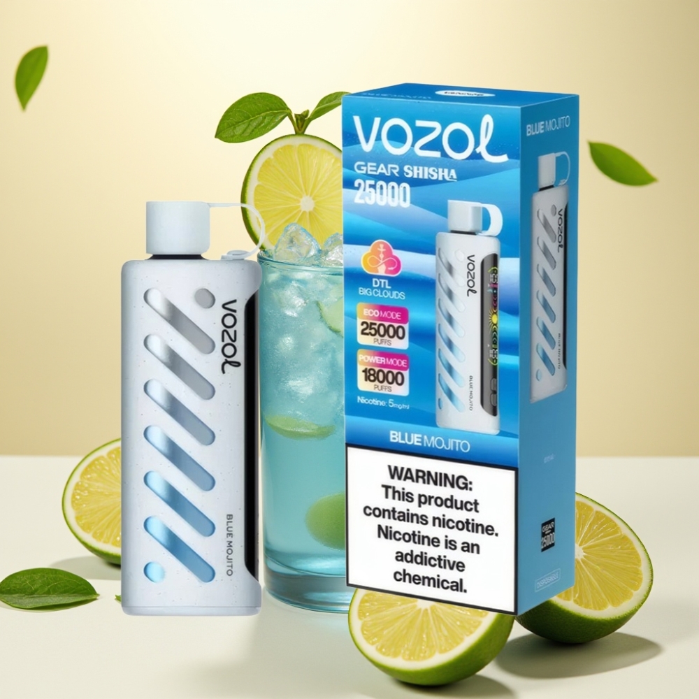 VOZOL Gear Shisha 25000 Puffs Dual Mesh Dual Modes Mojiță Albastră