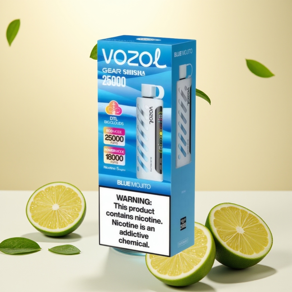 VOZOL Gear Shisha 25000 Puffs Dual Mesh Dual Modes Mojiță Albastră